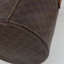 CELINE Macadam Canvas Shoulder Bag PVC Leather Brown Gold Auth 179946-16