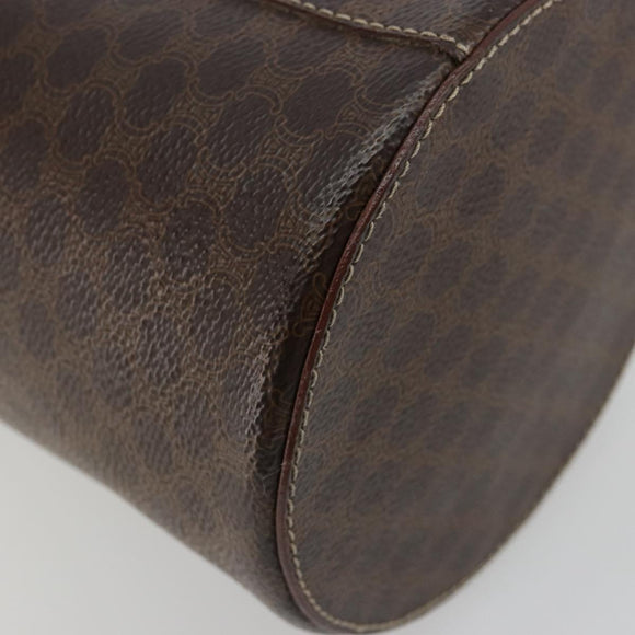 CELINE Macadam Canvas Shoulder Bag PVC Leather Brown Gold Auth 179946