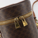 CELINE Macadam Canvas Shoulder Bag PVC Leather Brown Gold Auth 179946-18