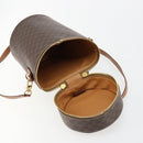CELINE Macadam Canvas Shoulder Bag PVC Leather Brown Gold Auth 179946-10