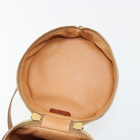 CELINE Macadam Canvas Shoulder Bag PVC Leather Brown Gold Auth 179946