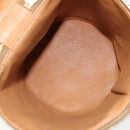 CELINE Macadam Canvas Shoulder Bag PVC Leather Brown Gold Auth 179946-11