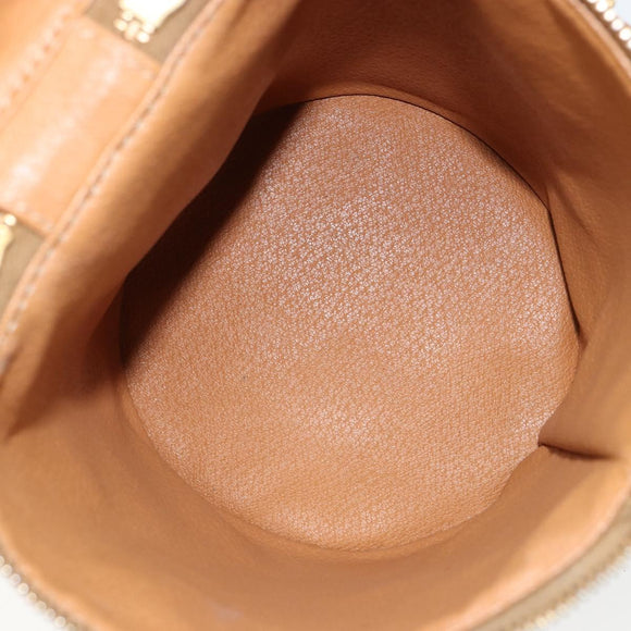 CELINE Macadam Canvas Shoulder Bag PVC Leather Brown Gold Auth 179946