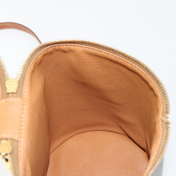 CELINE Macadam Canvas Shoulder Bag PVC Leather Brown Gold Auth 179946