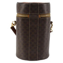 CELINE Macadam Canvas Shoulder Bag PVC Leather Brown Gold Auth 179946-2