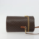 CELINE Macadam Canvas Shoulder Bag PVC Leather Brown Gold Auth 179946-4