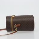 CELINE Macadam Canvas Shoulder Bag PVC Leather Brown Gold Auth 179946-5