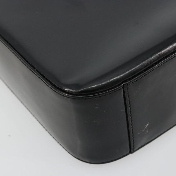 GUCCI Soho Shoulder Bag Patent leather Black Silver Auth 179948