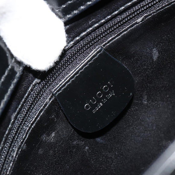 GUCCI Soho Shoulder Bag Patent leather Black Silver Auth 179948