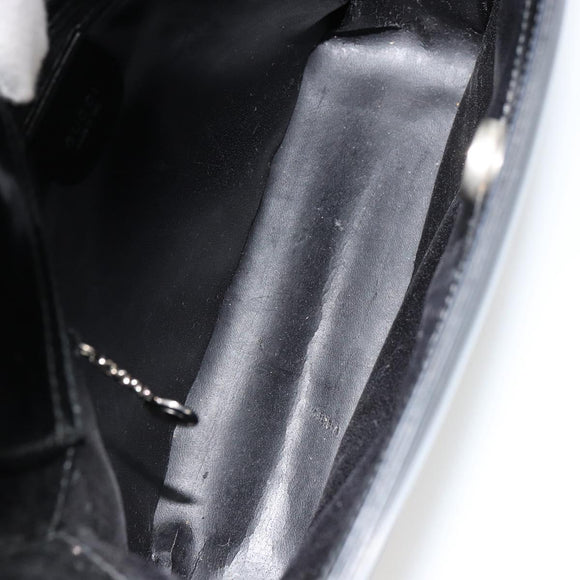 GUCCI Soho Shoulder Bag Patent leather Black Silver Auth 179948