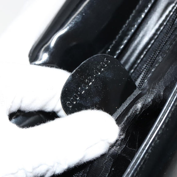 GUCCI Soho Shoulder Bag Patent leather Black Silver Auth 179948