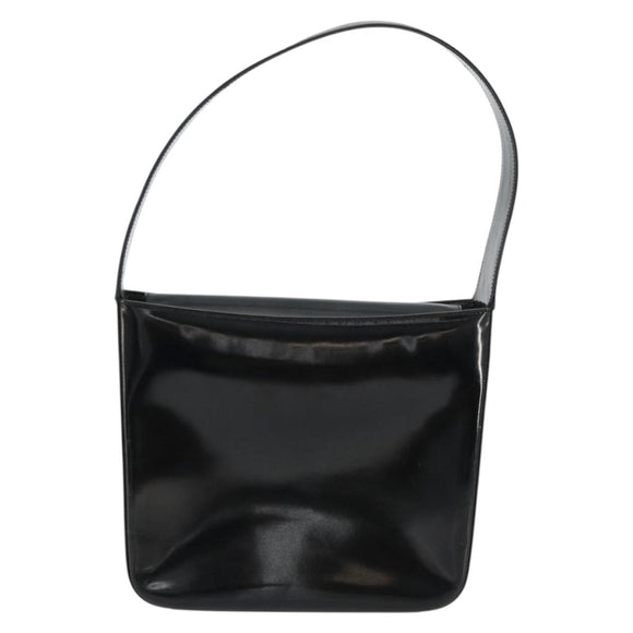 GUCCI Soho Shoulder Bag Patent leather Black Silver Auth 179948