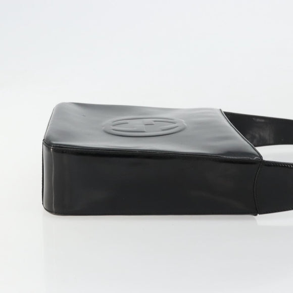 GUCCI Soho Shoulder Bag Patent leather Black Silver Auth 179948