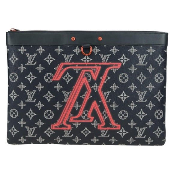 LOUIS VUITTON Monogram Ink Pochette Apollo Clutch Bag Navy M62905 Auth 179951M