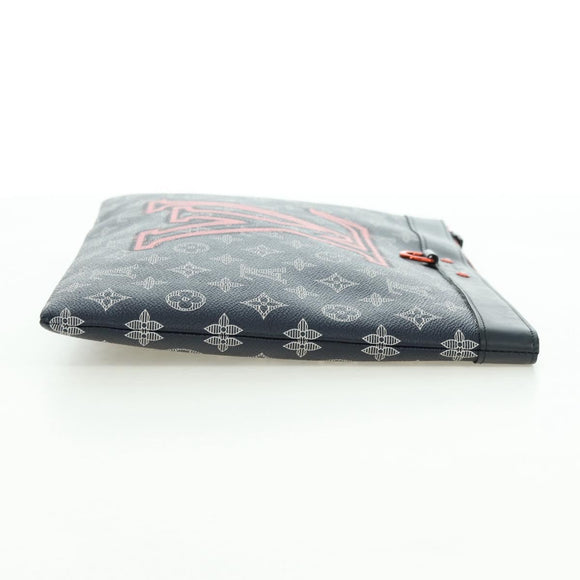 LOUIS VUITTON Monogram Ink Pochette Apollo Clutch Bag Navy M62905 Auth 179951M