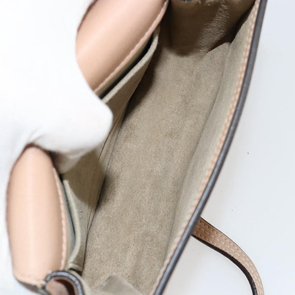 Chloe Nile Hand Bag Leather 2way Beige Gold Auth 179953A