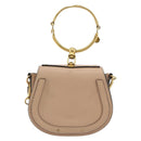 Chloe Nile Hand Bag Leather 2way Beige Gold Auth 179953A-13