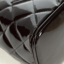 CHANEL Matelasse Reprint Tote Bag Patent leather Dark Brown Gold CC Auth 179958V-8