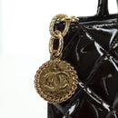 CHANEL Matelasse Reprint Tote Bag Patent leather Dark Brown Gold CC Auth 179958V-9