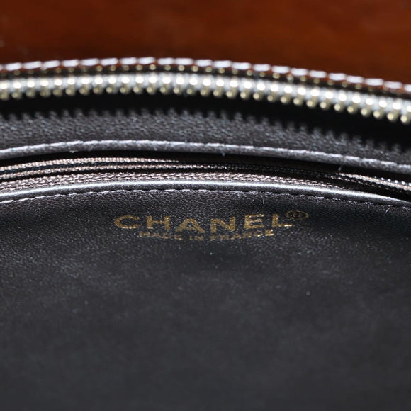 CHANEL Matelasse Reprint Tote Bag Patent leather Dark Brown Gold CC Auth 179958V
