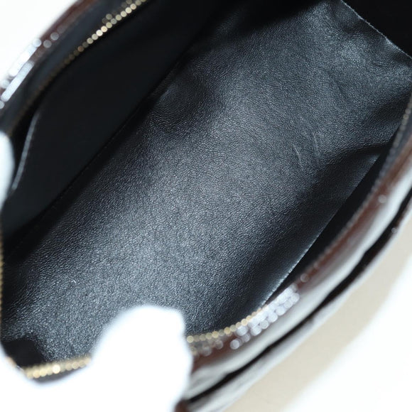 CHANEL Matelasse Reprint Tote Bag Patent leather Dark Brown Gold CC Auth 179958V