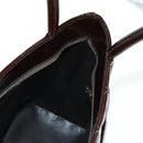 CHANEL Matelasse Reprint Tote Bag Patent leather Dark Brown Gold CC Auth 179958V-19
