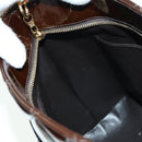 CHANEL Matelasse Reprint Tote Bag Patent leather Dark Brown Gold CC Auth 179958V-20