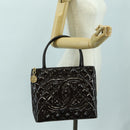 CHANEL Matelasse Reprint Tote Bag Patent leather Dark Brown Gold CC Auth 179958V-23