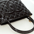 CHANEL Matelasse Reprint Tote Bag Patent leather Dark Brown Gold CC Auth 179958V-6