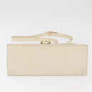 Salvatore Ferragamo Gancini Handtas Leer 2way Wit Goud Auth 179959-5