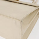 Salvatore Ferragamo Gancini Handtas Leer 2way Wit Goud Auth 179959-16