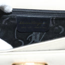 Salvatore Ferragamo Gancini Handtas Leer 2way Wit Goud Auth 179959-12