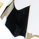 Salvatore Ferragamo Gancini Handtas Leer 2way Wit Goud Auth 179959-24