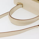 Salvatore Ferragamo Gancini Handtas Leer 2way Wit Goud Auth 179959-7
