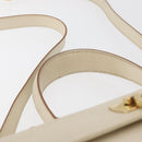 Salvatore Ferragamo Gancini Handtas Leer 2way Wit Goud Auth 179959-14