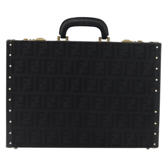 FENDI Zucca Canvas Truhe Schwarz Auth 179960A