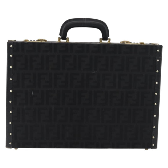 FENDI Zucca Canvas Truhe Schwarz Auth 179960A