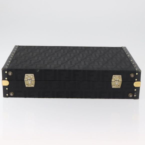 FENDI Zucca Canvas Truhe Schwarz Auth 179960A