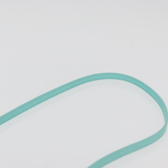 TIFFANY&Co. Return To Charm Bag Leder 2-Wege Türkisblau Silber Auth 179961A