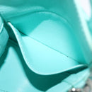TIFFANY&Co. Return To Charm Bag Leder 2-Wege Türkisblau Silber Auth 179961A-22
