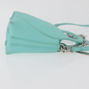 TIFFANY&Co. Return To Charm Bag Leder 2-Wege Türkisblau Silber Auth 179961A-3