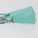 TIFFANY&Co. Return To Charm Bag Leder 2-Wege Türkisblau Silber Auth 179961A-4