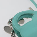 TIFFANY&Co. Return To Charm Bag Leder 2-Wege Türkisblau Silber Auth 179961A-7