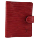 LOUIS VUITTON Epi Mini Agenda Day Planner Cover Red R20077 LV Auth 179965-1