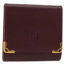 CARTIER Must Line Portemonnee Leer Bordeaux Goud Origineel 179966A-1
