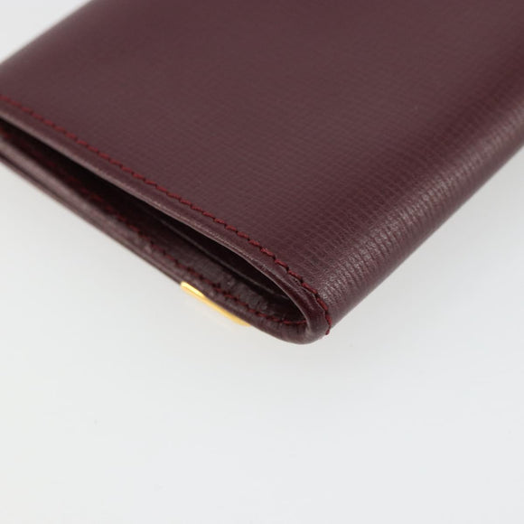 CARTIER Must Line Portemonnee Leer Bordeaux Goud Origineel 179966A