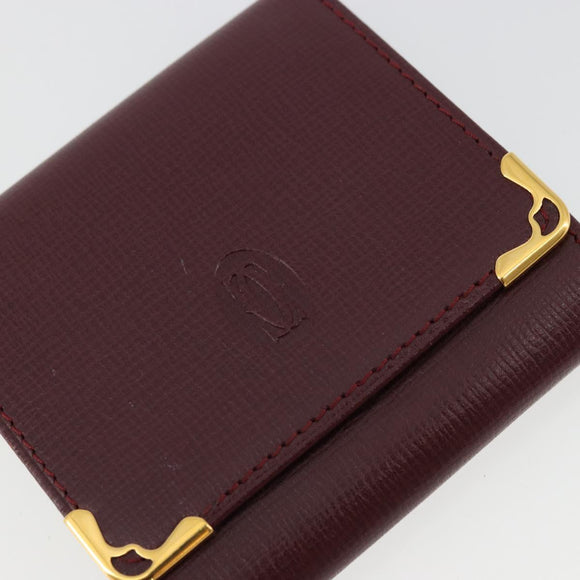 CARTIER Must Line Portemonnee Leer Bordeaux Goud Origineel 179966A