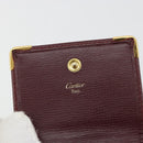 CARTIER Must Line Portemonnee Leer Bordeaux Goud Origineel 179966A-17