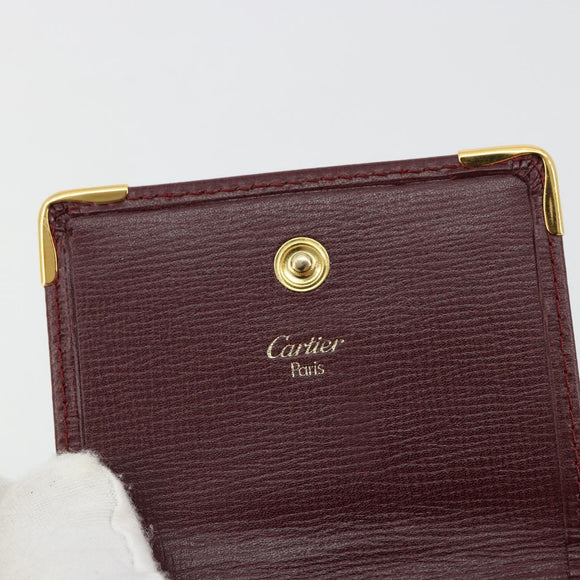 CARTIER Must Line Portemonnee Leer Bordeaux Goud Origineel 179966A