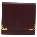 CARTIER Must Line Portemonnee Leer Bordeaux Goud Origineel 179966A-13